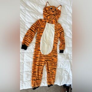 Tiger Striped Kids One Piece Costume with Hood